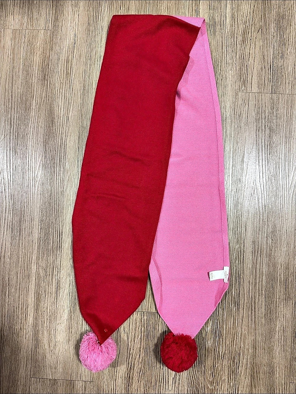 Kate Spade New York Colorblock Pom Scarf Pink & Red